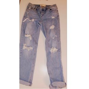 Garage distressed mom jeans